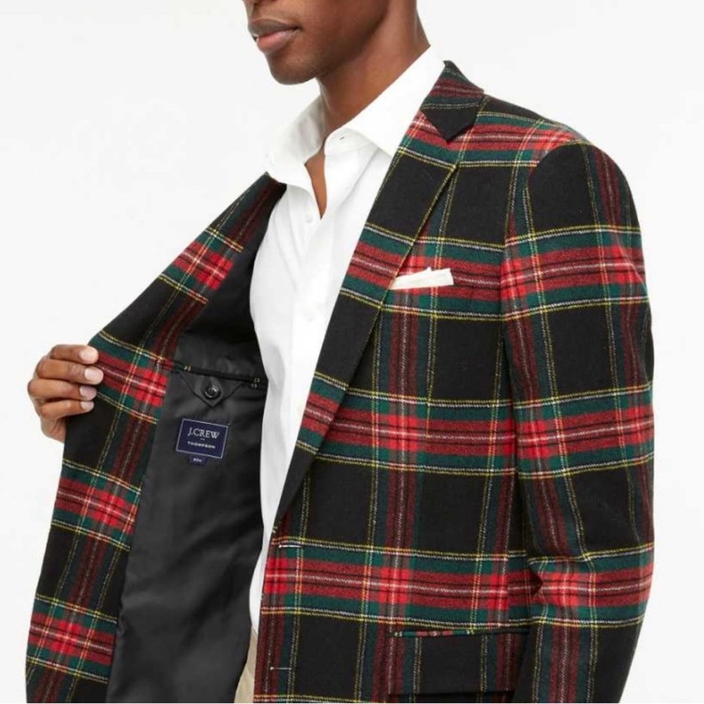 New mens J Crew Factory wool-blend Thompson blazer in Stewart Tartan plaid, - Picture 3 of 16